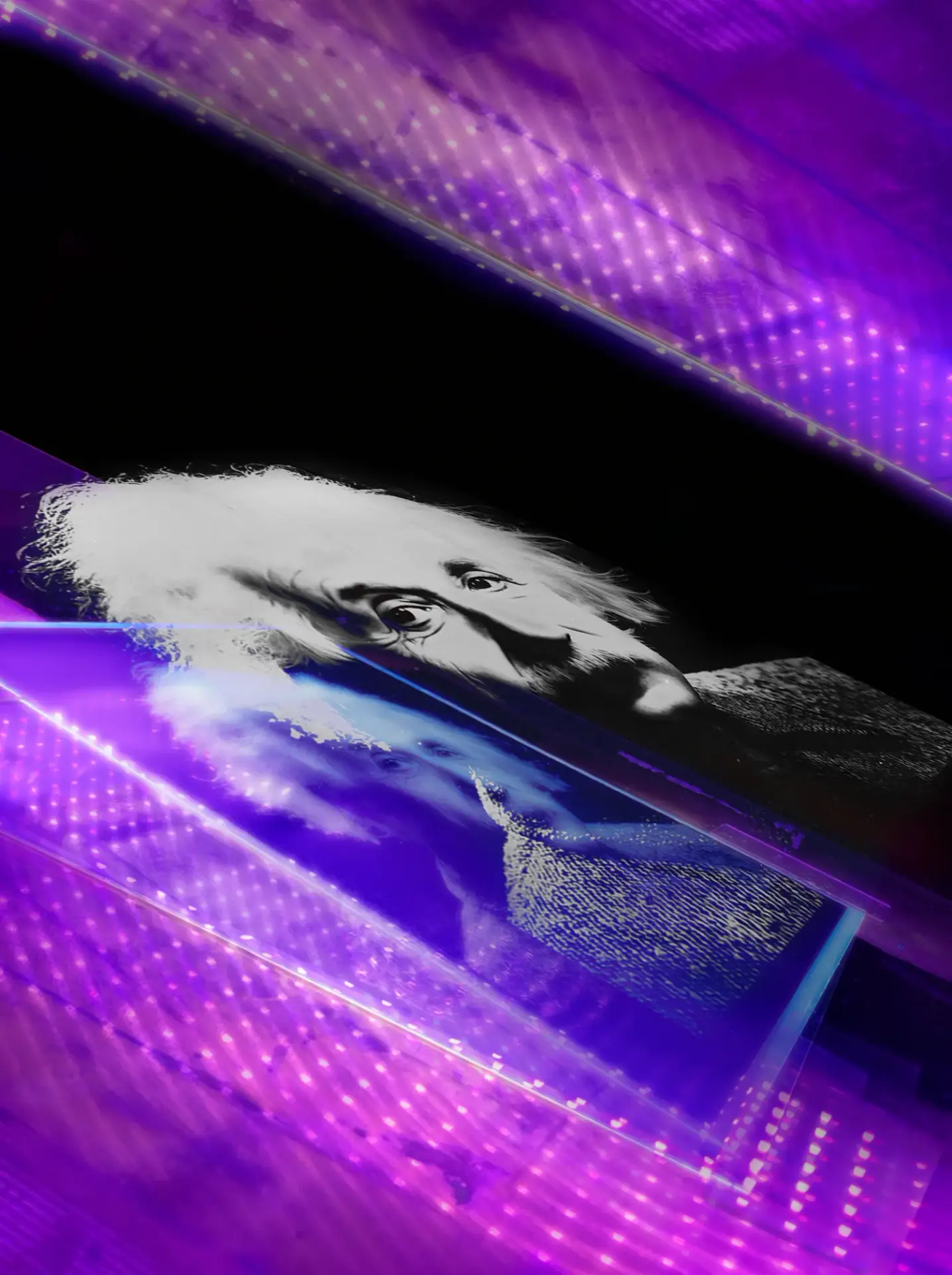 Einstein portrait created with Deep Foam Photolithography